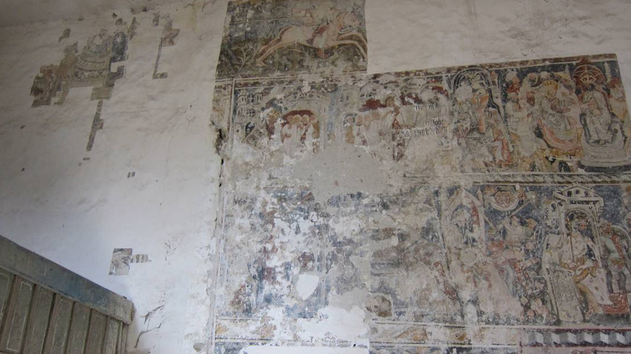 Szent László legendáját ábrázoló falfestményre bukkantak egy erdélyi templomban