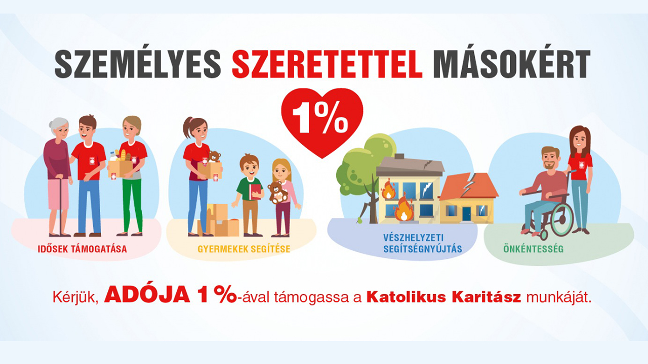 Személyes szeretettel másokért  – támogassa 1%-kal a Katolikus Karitászt
