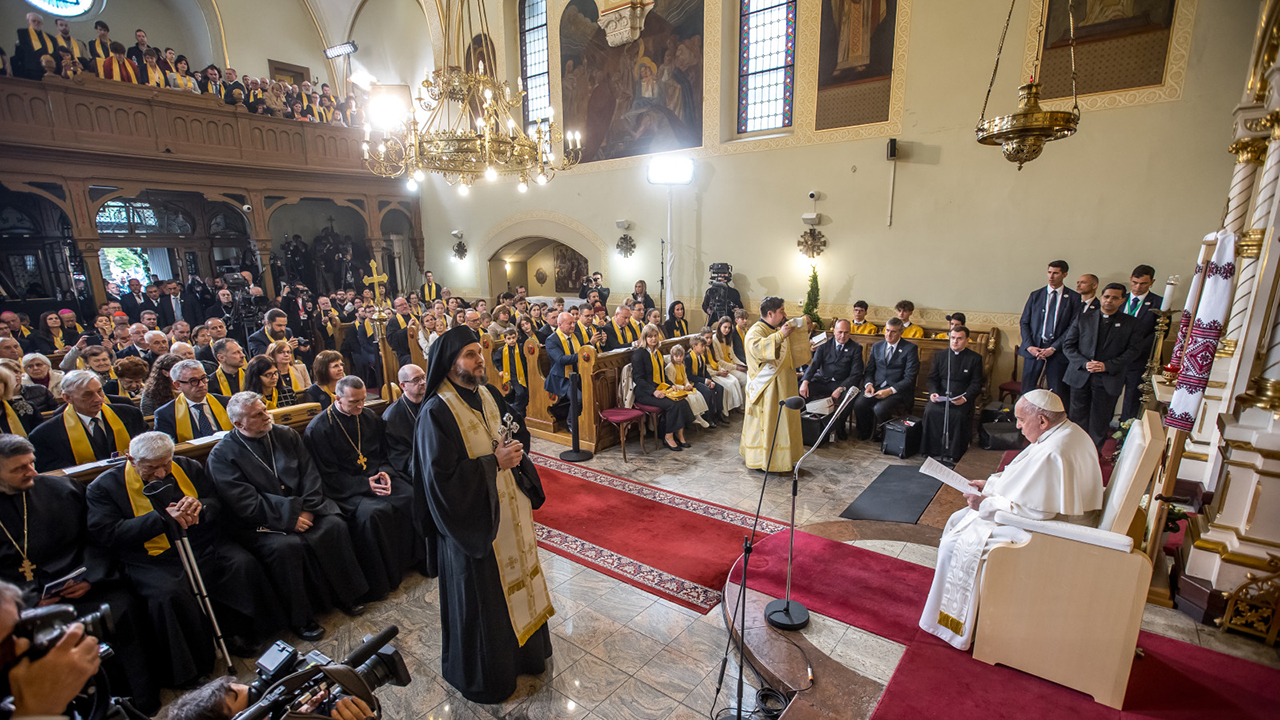 Együtt éltetve a Titokzatos Testet – Ferenc pápa találkozott a görögkatolikus közösséggel Budapesten