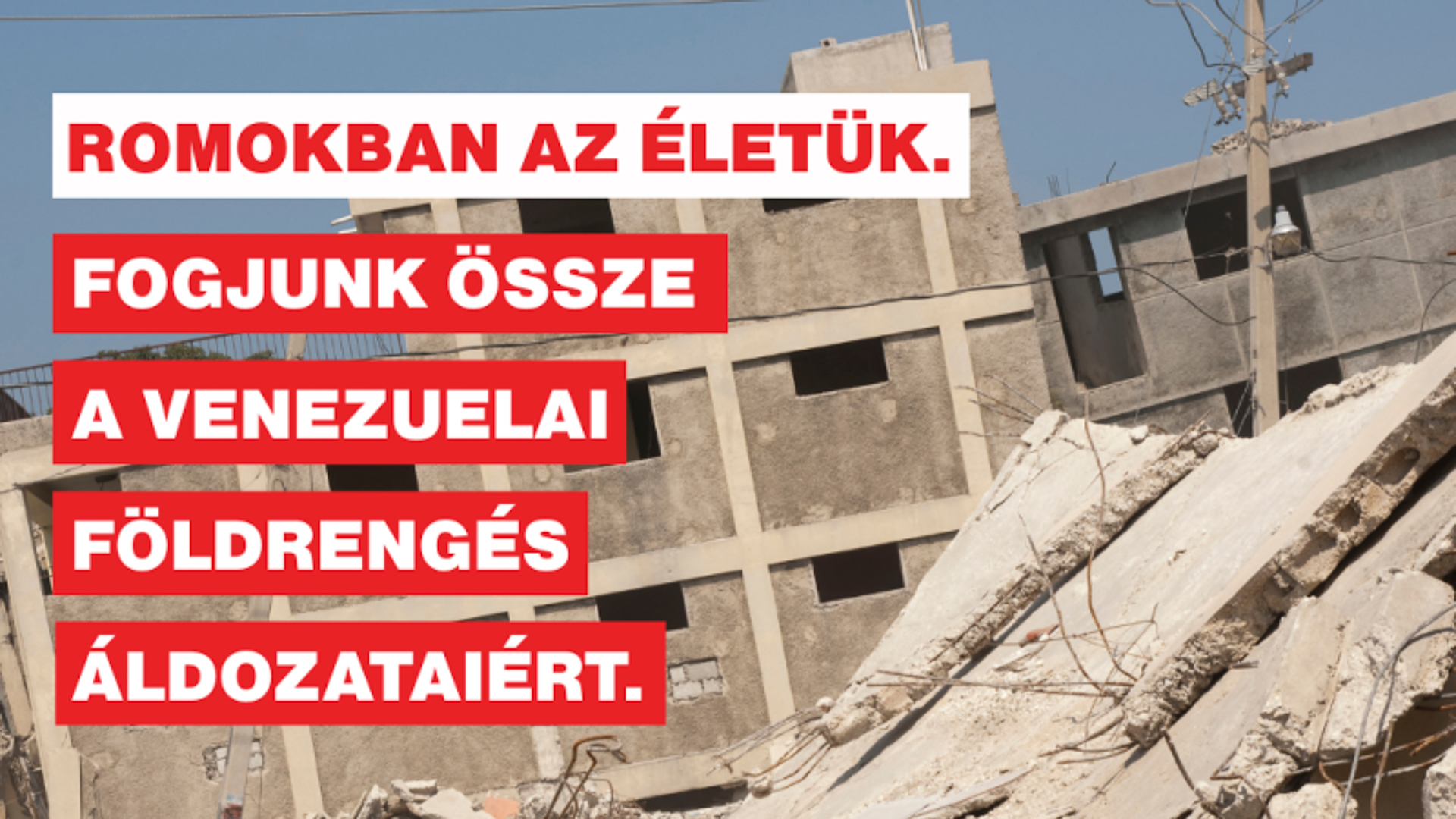 Humanitárius segítséget nyújt és országos adománygyűjtést indít a venezuelai földrengés károsultjainak a Katolikus Karitász